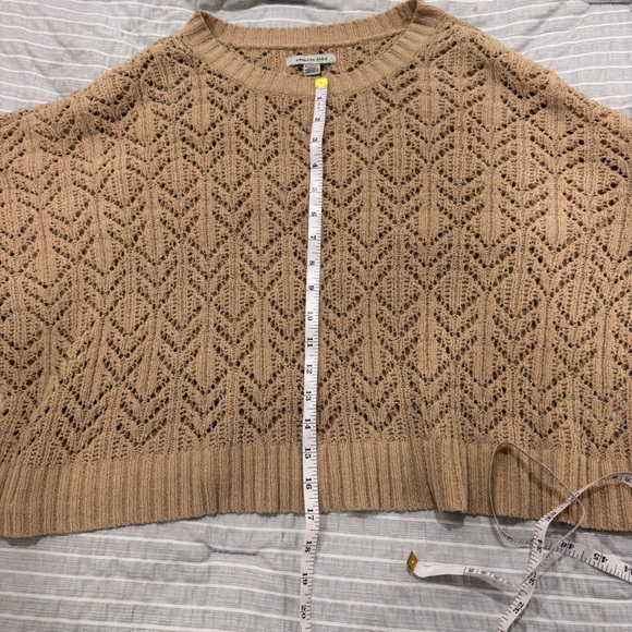 AE American Eagle Cropped Pointelle Crew Neck Sweater XL - Picture 5 of 7